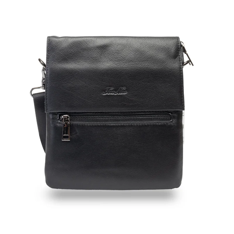 Geanta barbati din piele naturala neagra Track