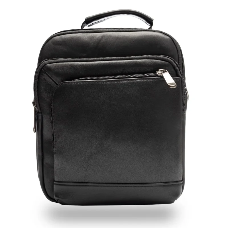Geanta barbati din piele naturala neagra Oliver