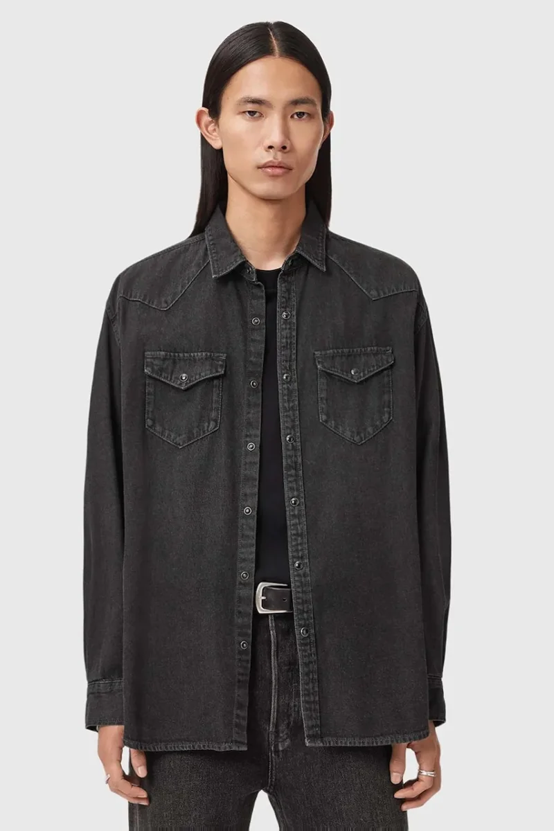 AllSaints cămașă jeans FENTON