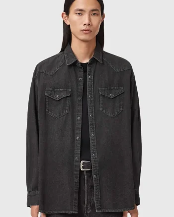 AllSaints cămașă jeans FENTON