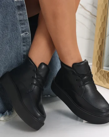 Ghete dama Negre din Piele Naturala Risna
