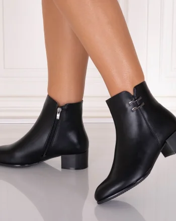 Botine Dama Imblanite Negre din Piele Ecologica Samilia