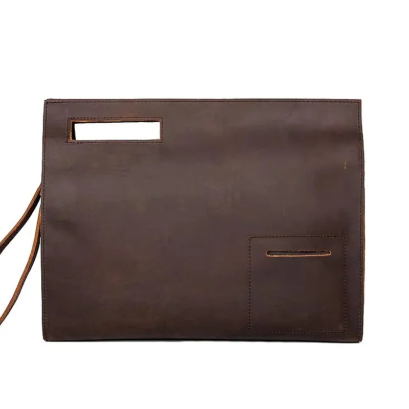 Servieta unisex, Adalbert GT3106, piele naturala, Maro inchis