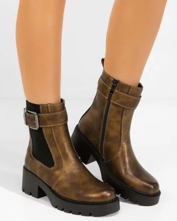 Ghete cu toc Corviana camel