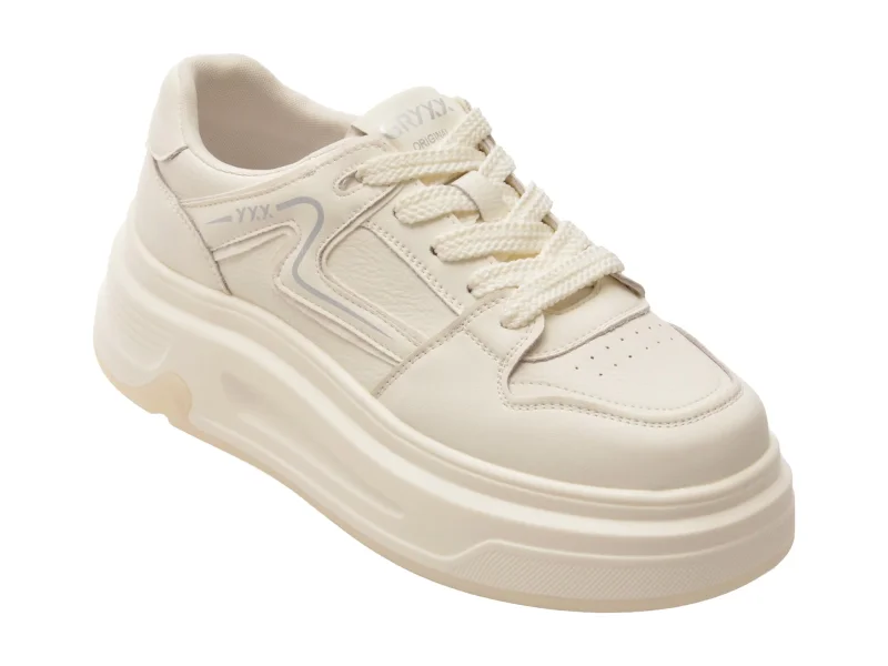 Pantofi sport GRYXX albi, 8219, din piele naturala