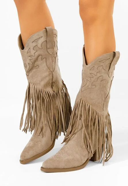 Cizme cowboy damă Jalira kaki