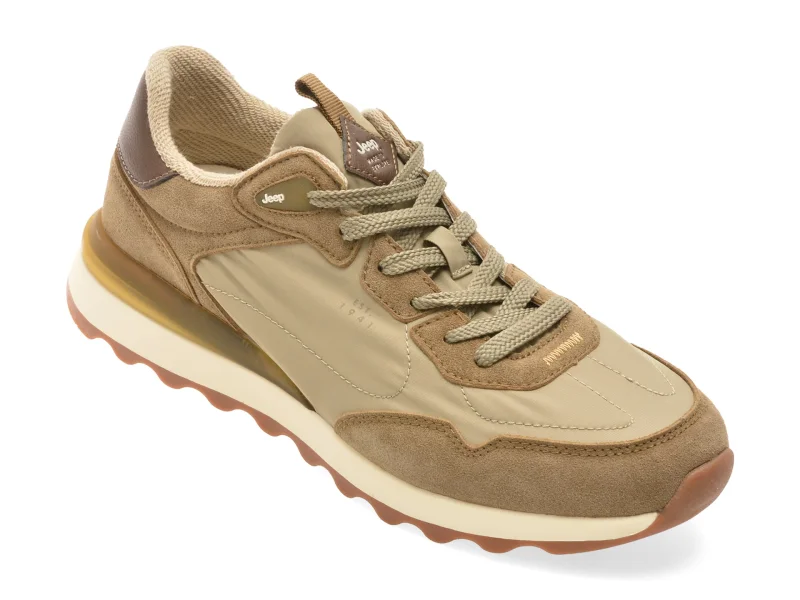 Pantofi sport JEEP kaki, 61020, din material textil