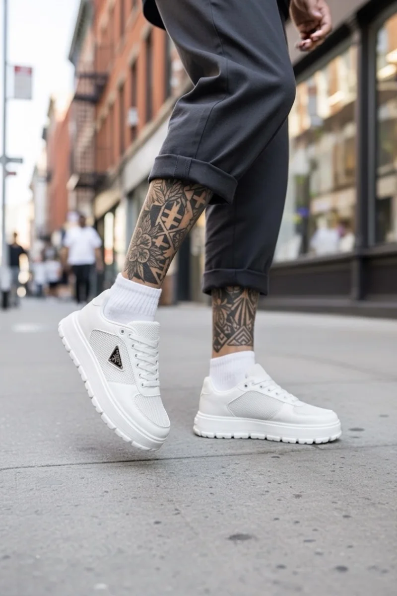 Adidasi barbati casual  albi L100