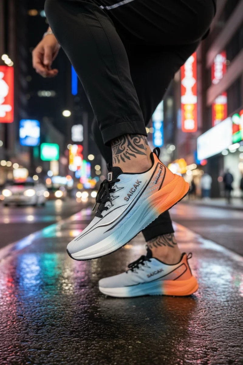 Adidasi barbati sport orange K77