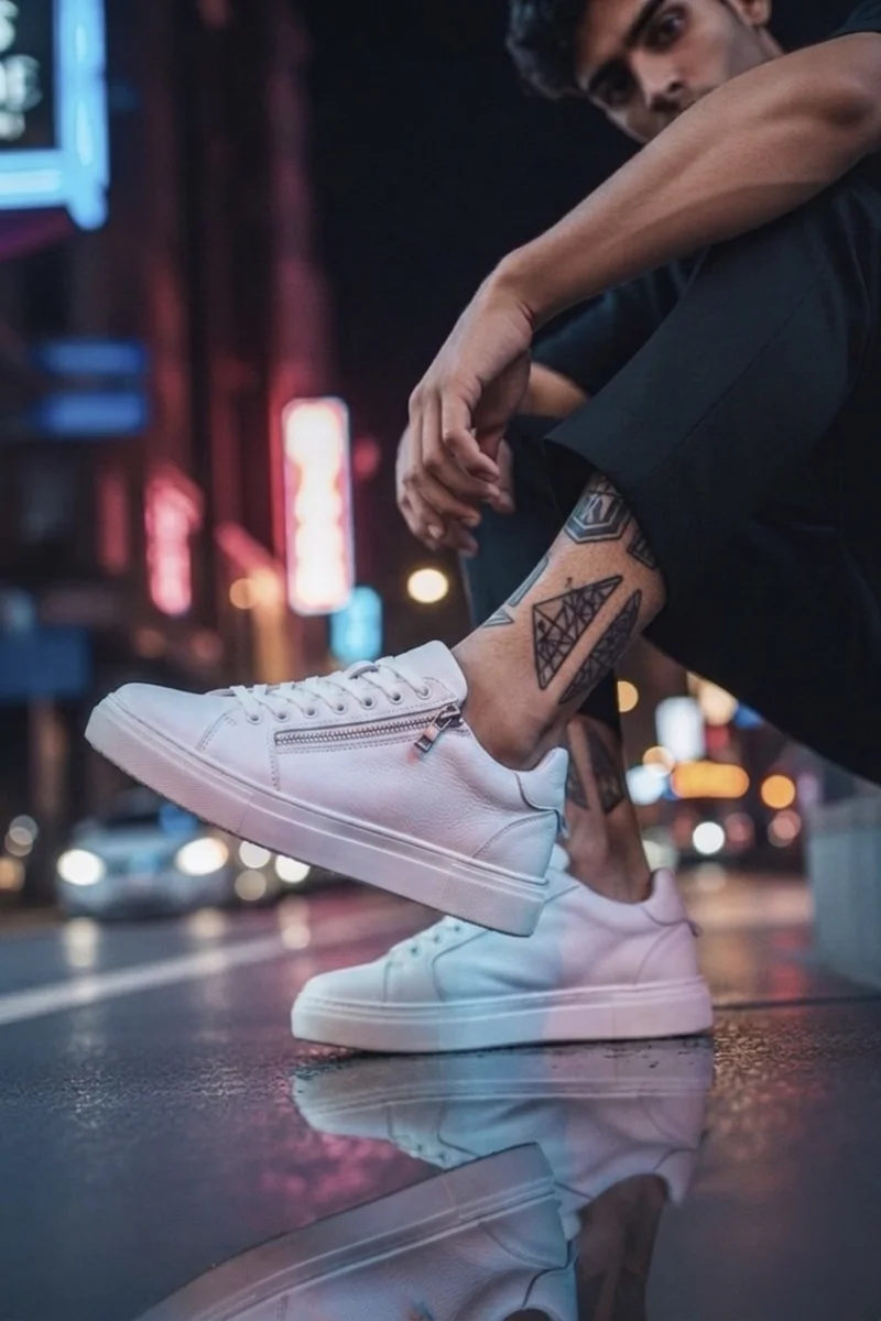 Adidasi barbati casual  albi  C76