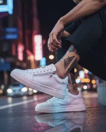 Adidasi barbati casual  albi  C76