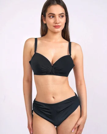 Costum de baie dama, batal-marime mare, 2 piese, snur reglabil, negru