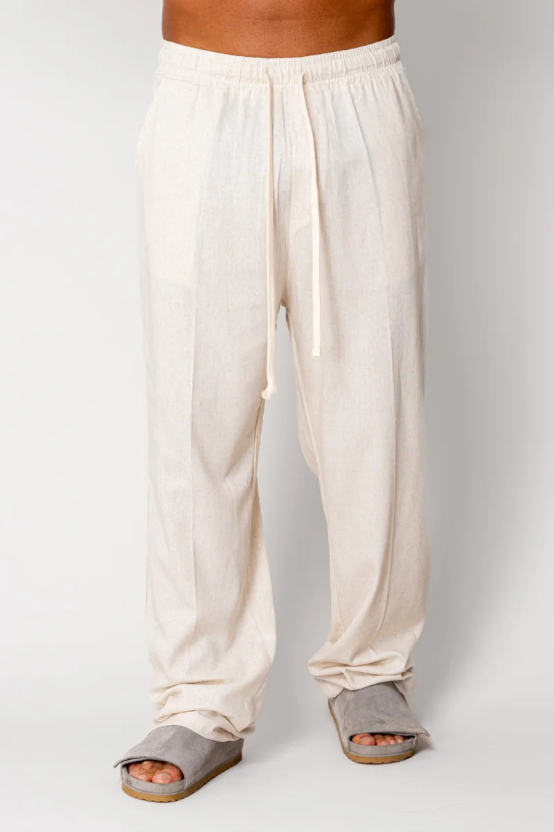 Pantaloni lung din IN cu snur Beige