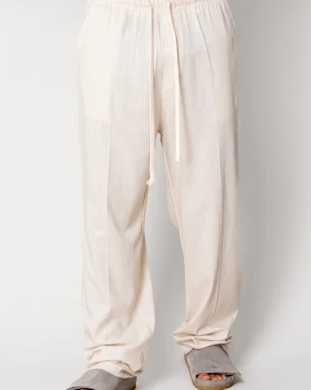 Pantaloni lung din IN cu snur Beige