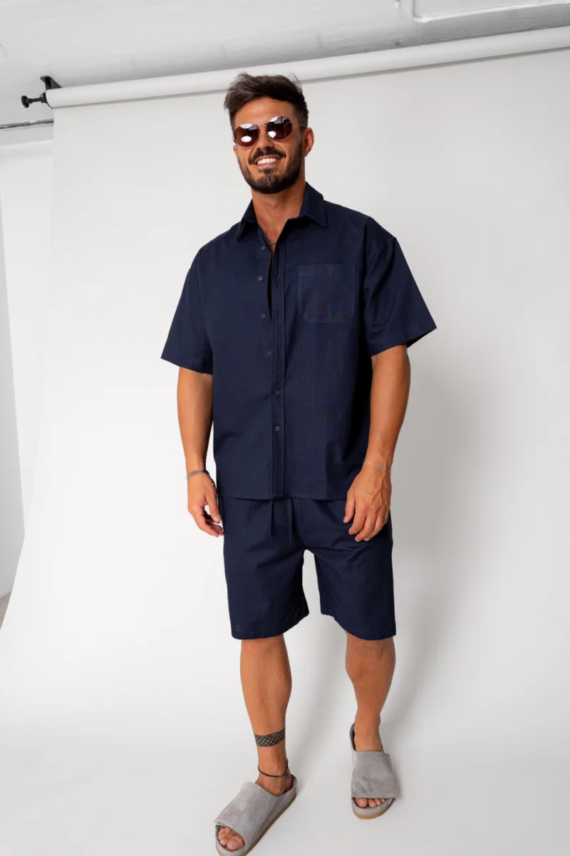 Set Vento camasa si pantalon scurt Navy