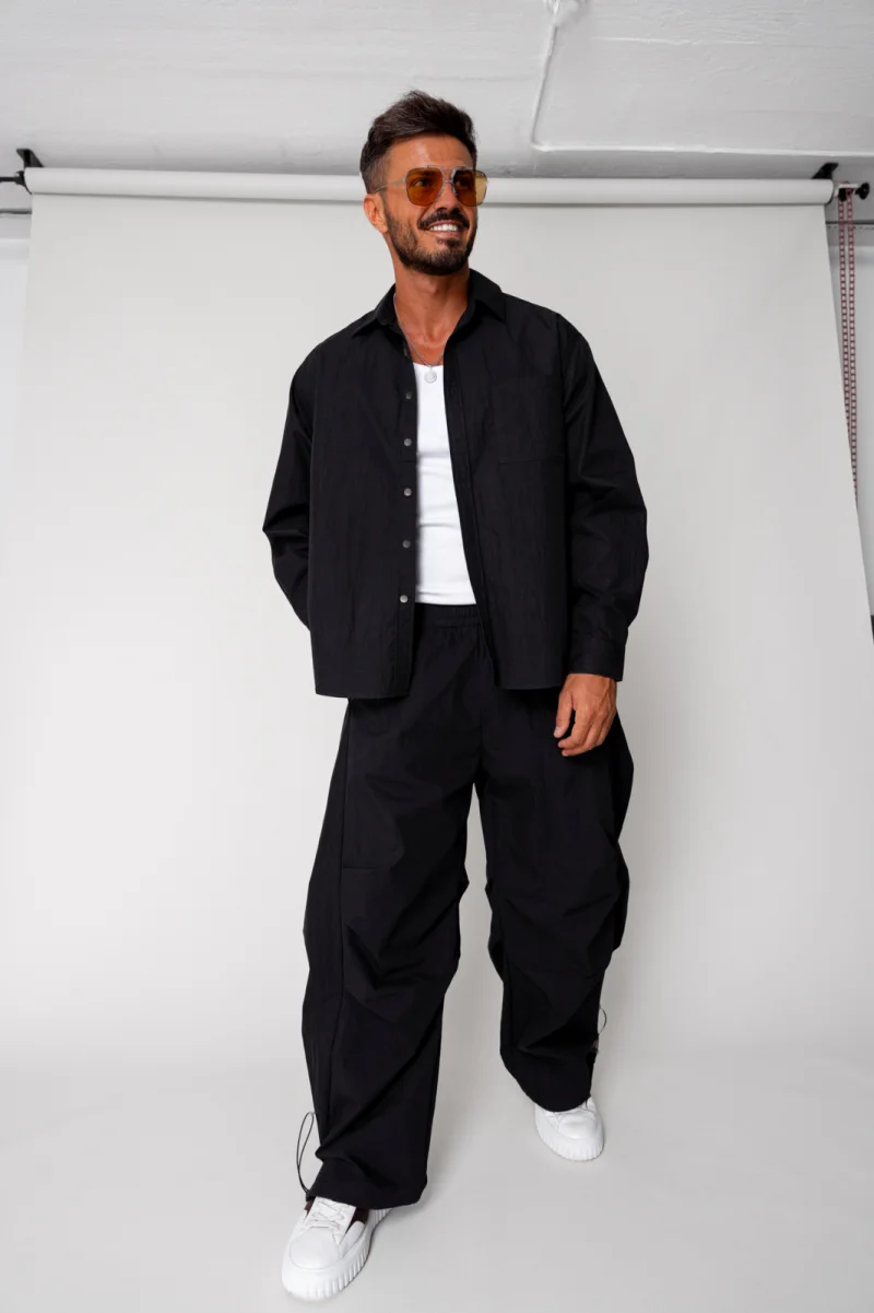 Set Super Oversized Camasa si pantalon lung Black