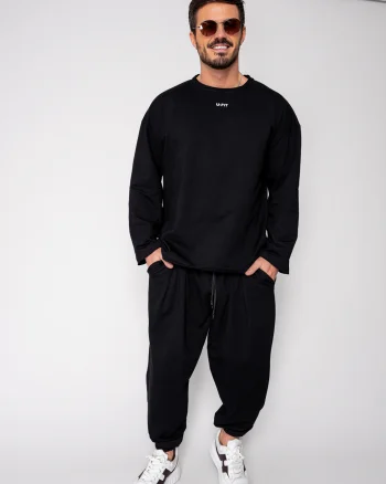 Set Flex Bluza Oversized si pantalon Baggy Black