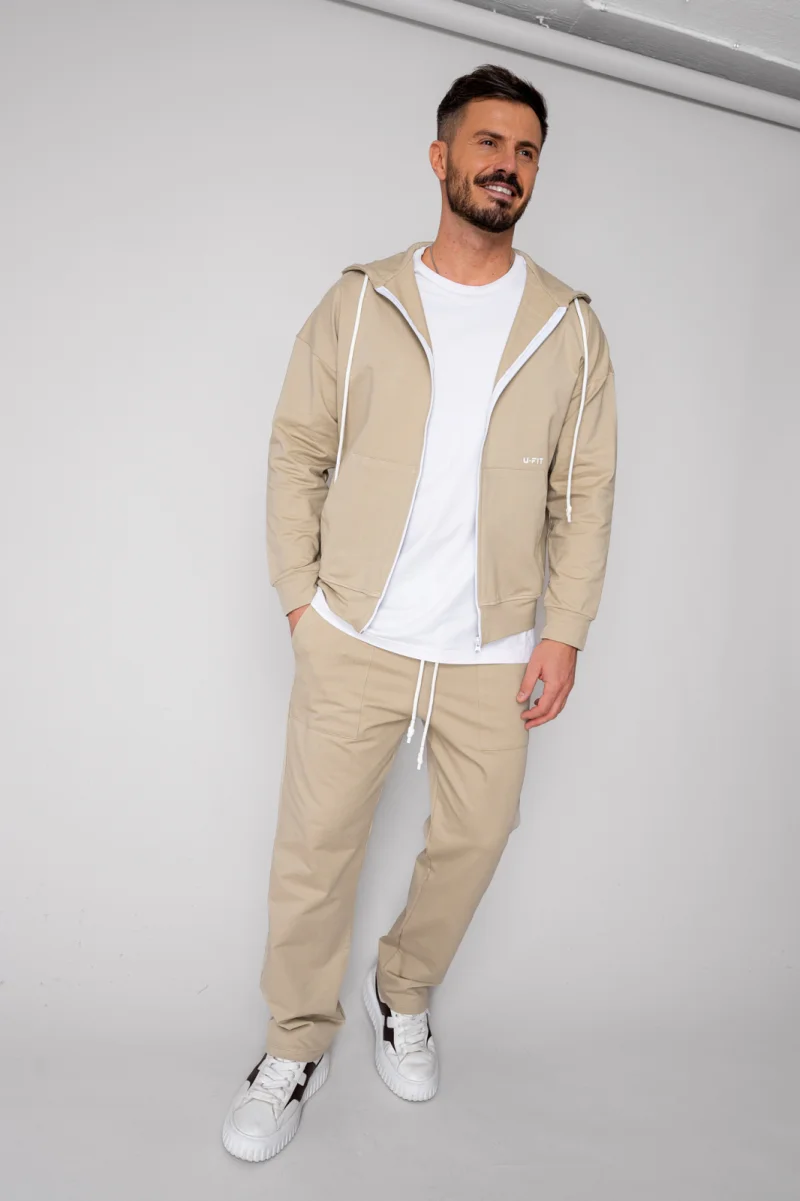 Set Loren din bumbac Jacheta si pantalon Dusty Grey
