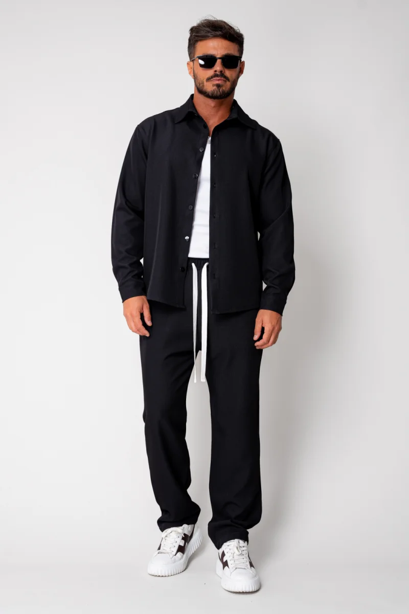 Set camasa si pantalon lung Premium Edition Black New