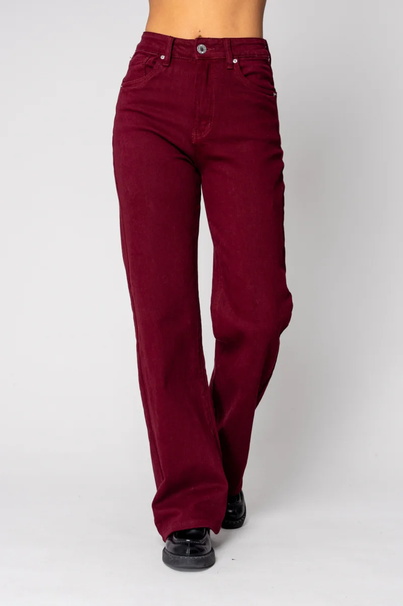 Blugi elastici regular Burgundy