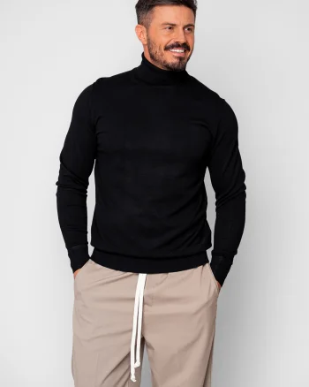 Pulover cu guler inalt Black