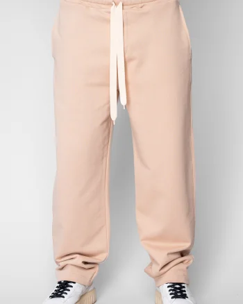 Pantaloni lung drept din 100% Bumbac Beige