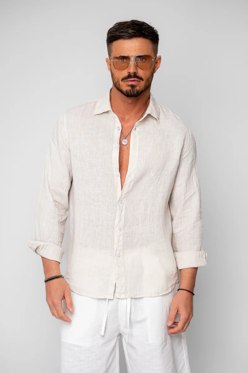Camasa din 100% In de plaja Beige