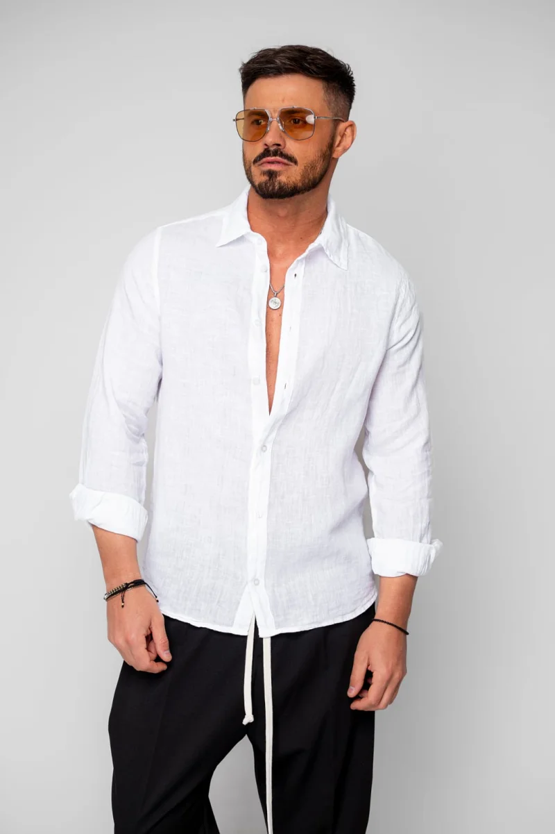 Camasa din 100% In de plaja White