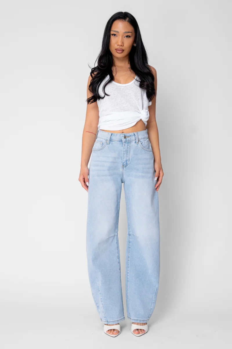 Blugi elastici Baggy Light Blue