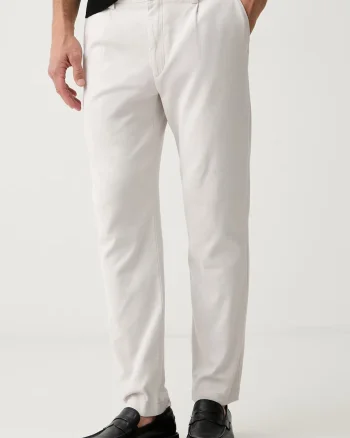 BOSS Orange pantaloni chinos pentru bărbați, din bumbac cu elastan Pleated