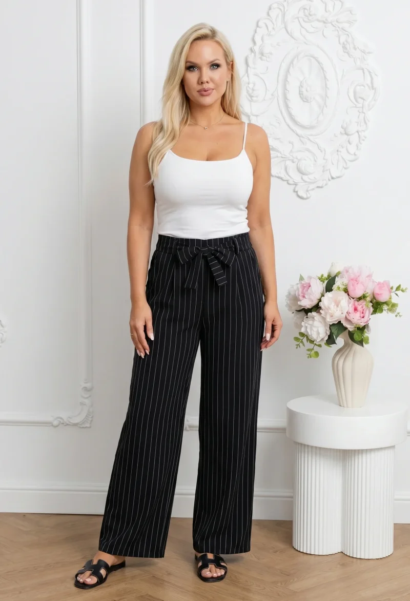 Pantaloni dama lungi wide leg ne...