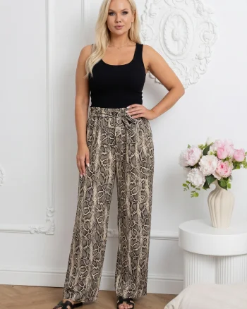 Pantaloni dama wide leg cu impri...