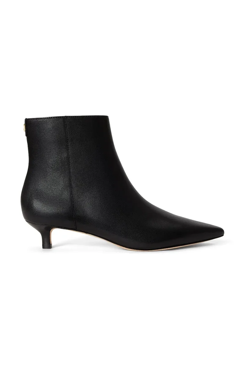 Lauren Ralph Lauren botine cu toc cui pentru femei din piele Frncsa Bt Hl