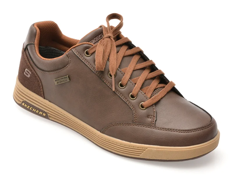 Pantofi sport SKECHERS maro, CAVELL, din piele ecologica
