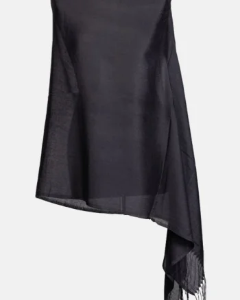 Esarfa neagra dreptunghiulara din material tip casmir