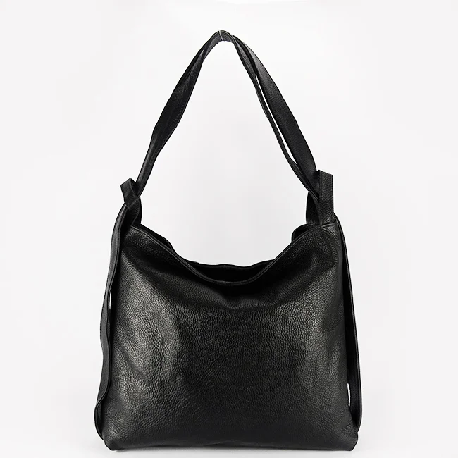 Geanta mare din piele naturala 2 in 1 negru 8919 132