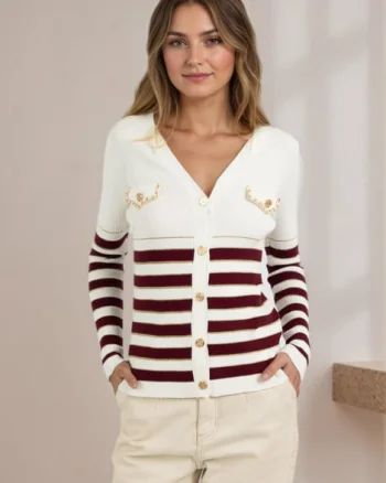 Cardigan slim fit din amestec de vascoza Z-95 M8