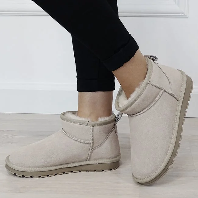 Ghete bej din piele naturala W5821 118