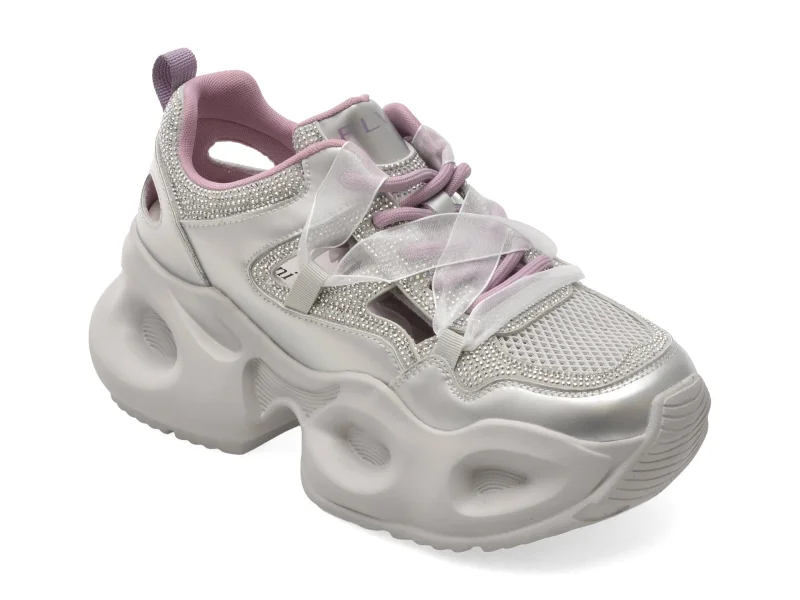 Pantofi sport FLAVIA PASSINI argintii, 952, din piele naturala