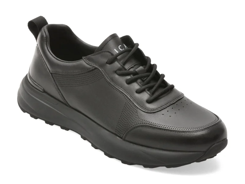 Pantofi sport EPICA negri, 63026, din piele naturala