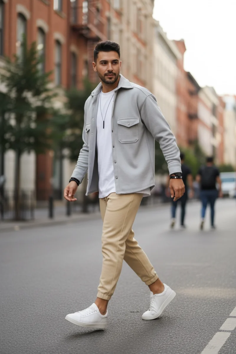 Camasa barbati casual gri 12910  Z2