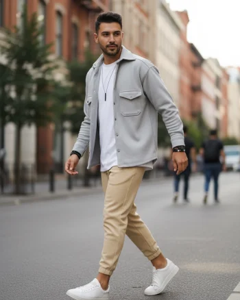 Camasa barbati casual gri 12910  Z2