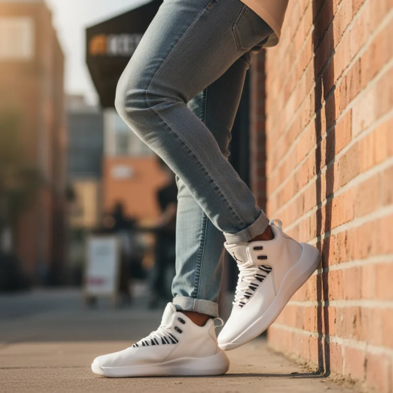 Adidasi barbati casual  inalti  albi    AAA