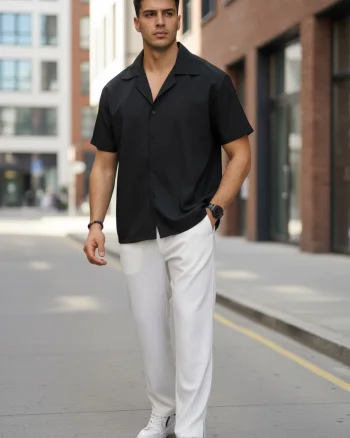Camasa barbati slim fit neagra Y086 P19-1.3