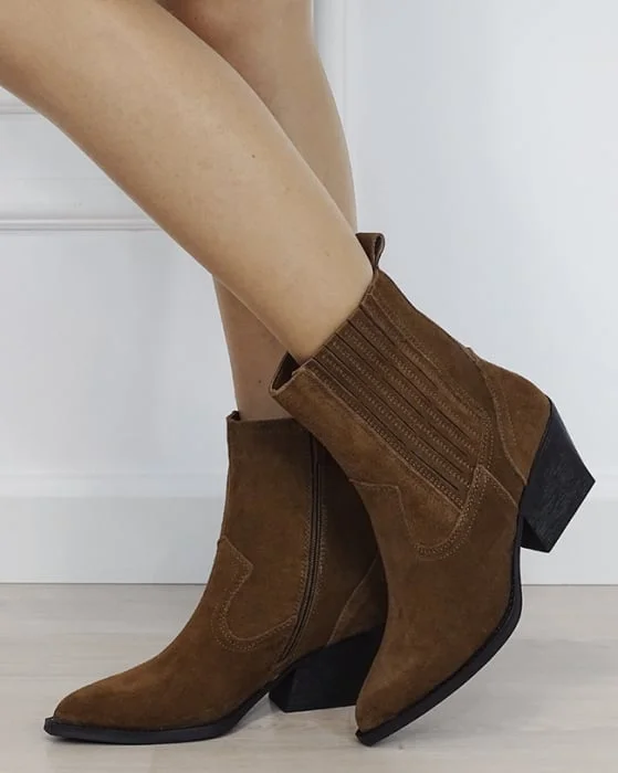 Botine elegante tip ciocate camel 6350A 117