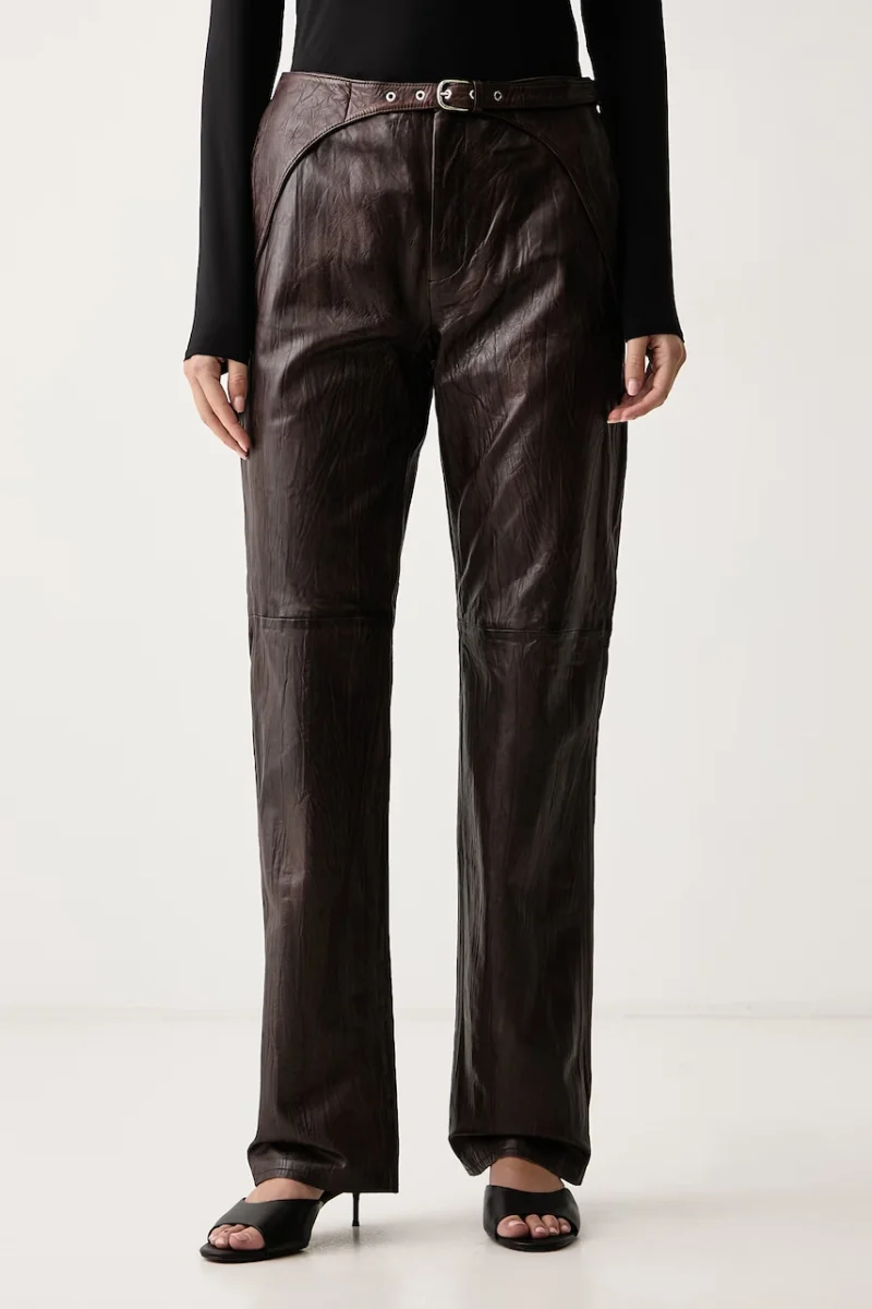 Max&Co.  pantaloni pentru femei din piele MCLQUASAR