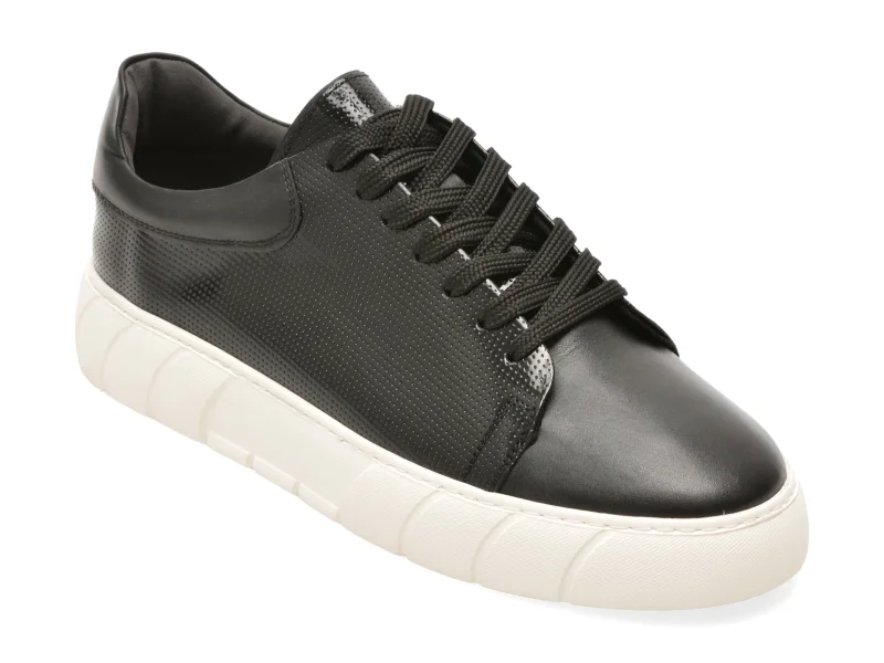 Pantofi sport LOST negri, LST119, din piele naturala