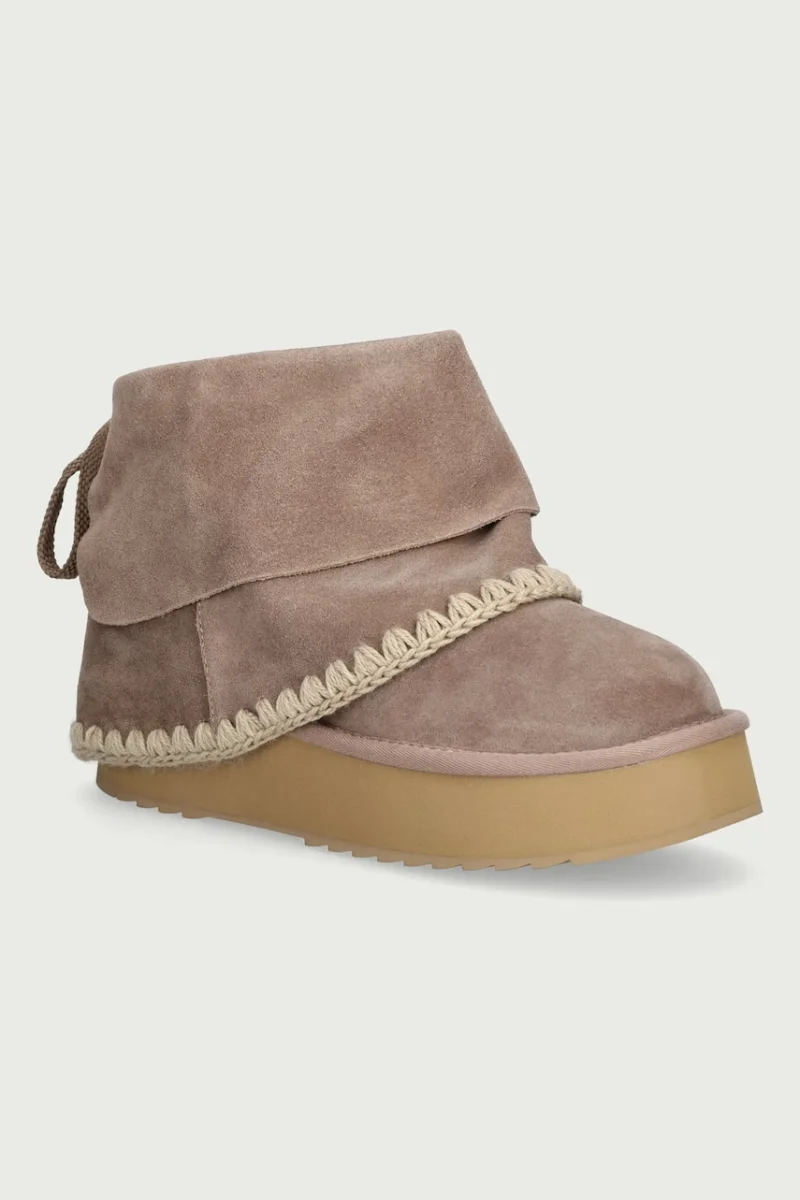 Mou  Platform Boot Suede Folding cizme de zăpadă pentru femei din piele întoarsă