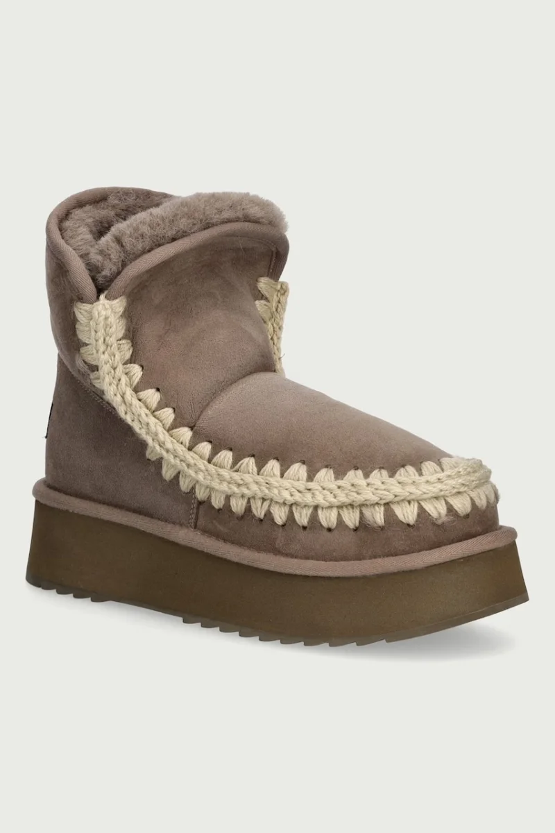 Mou  Platform Boot Suede cizme de zăpadă pentru femei din piele întoarsă