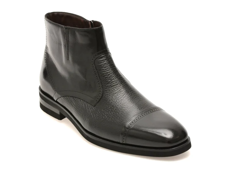 Ghete elegante LE COLONEL negre, 48487, din piele naturala